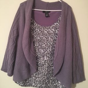 Midnight Velvet Cardigan And Tank Set 2X